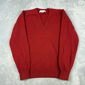 The Scotch House 100% Pure Cashmere V Neck Sweater Red Made In Scotland L